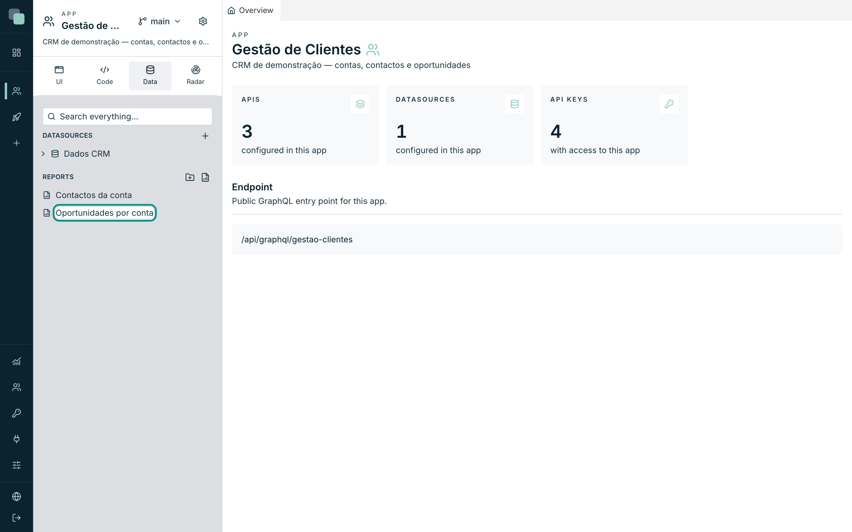 The Reports group in the Data minitab